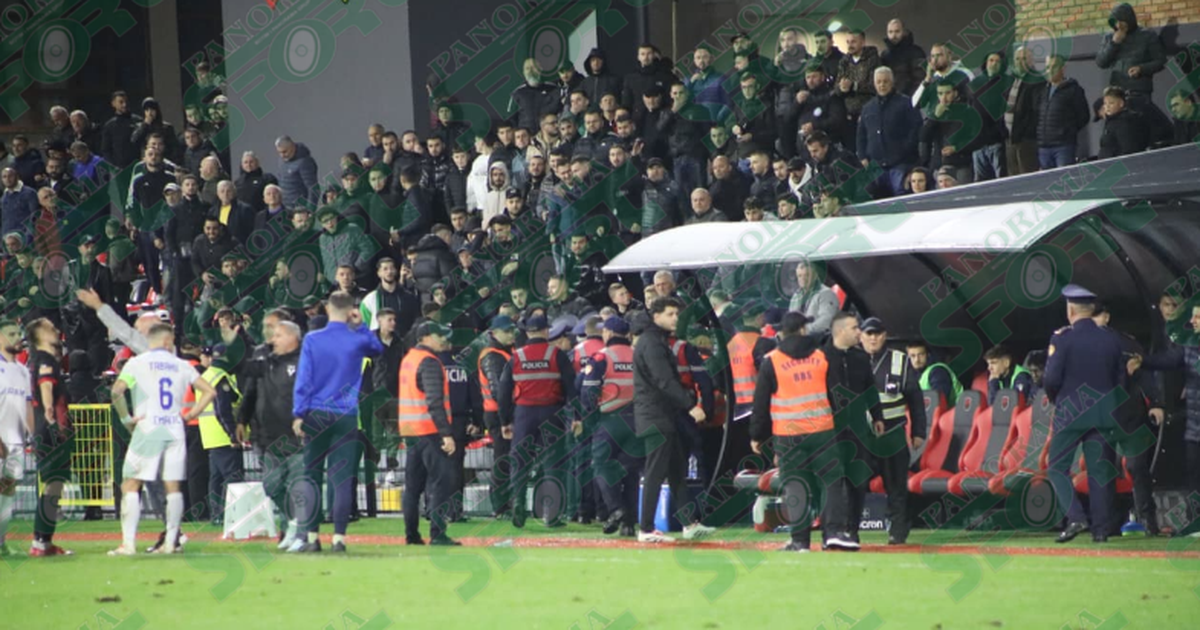 Përplasja e drejtorit të Vorës me tifozët e Flamurtarit  dalin pamjet e ndërhyrjes së policisë në Vlorë