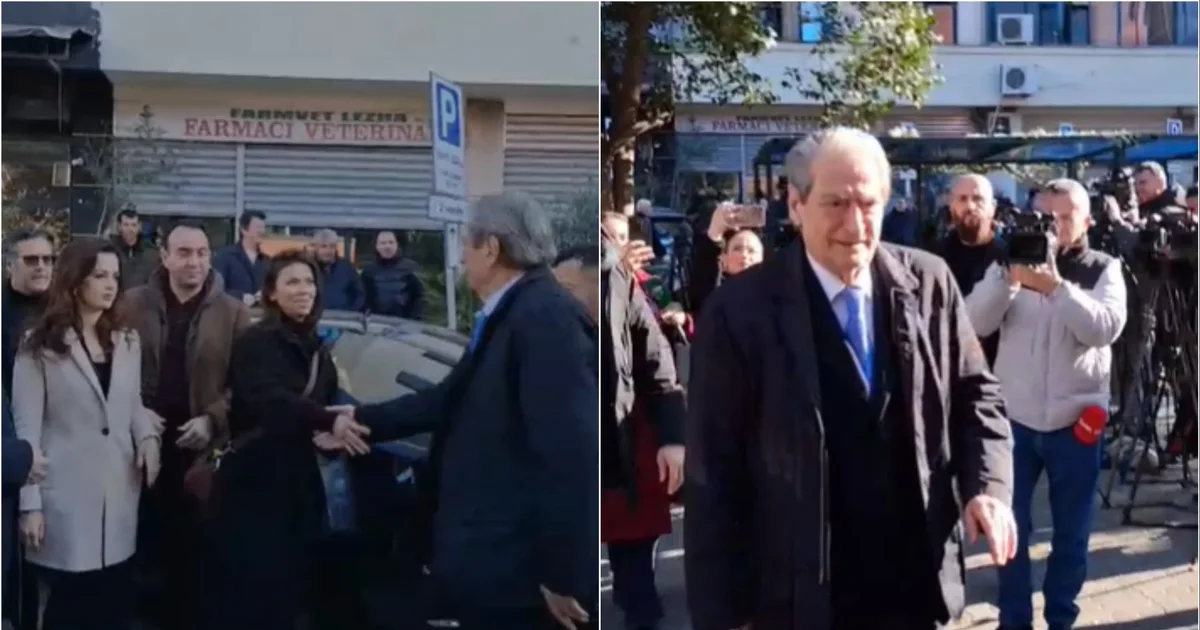 Sali Berisha shkon në SPAK  pritet nga deputetë demokratë dhe simpatizantë