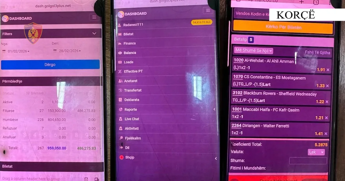 Organizonin lojëra fati dhe baste sportive online  Arrestohet 43 vjeçari  procedohen penalisht dy të tjerë