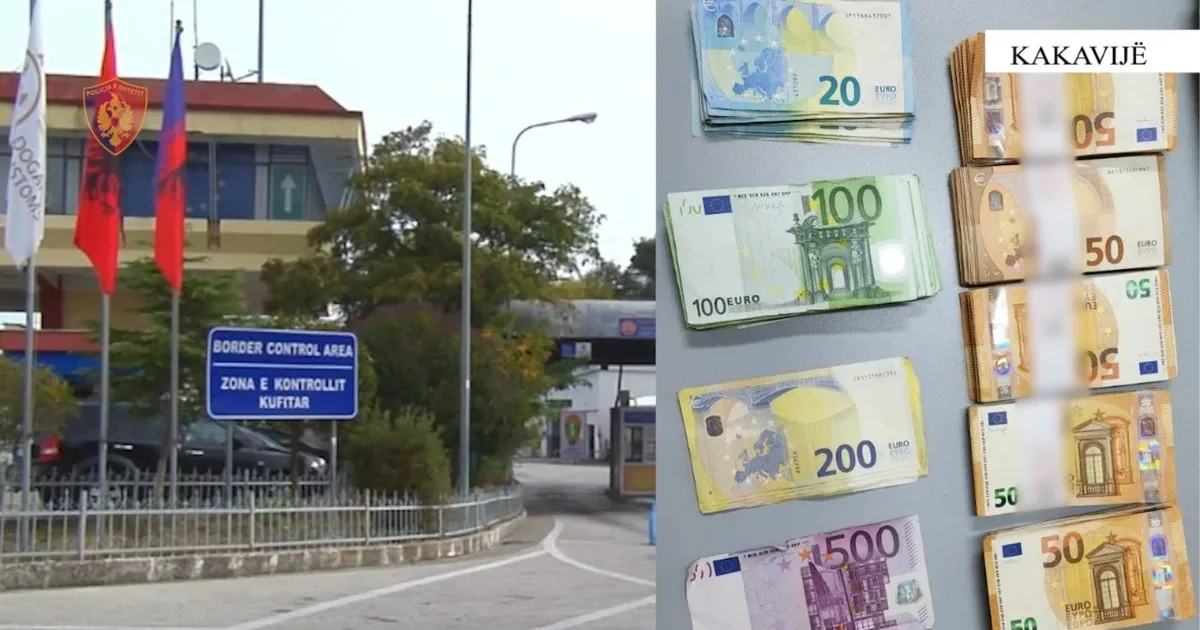 Tentoi të kalonte në pikën kufitare të Kakavijës mbi 34 mijë euro të padeklaruara  e pëson gruaja nga Burreli
