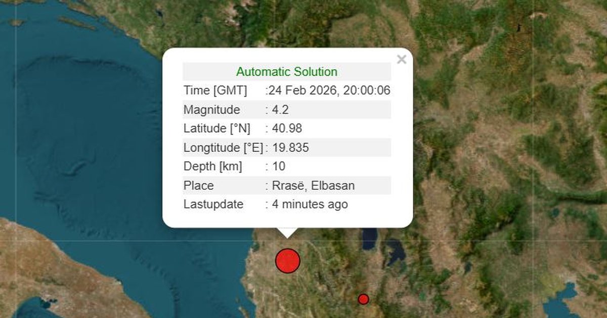 Lëkundje tërmeti në Elbasan e Tiranë  ja ku ishte epiqendra dhe sa ishte fuqia