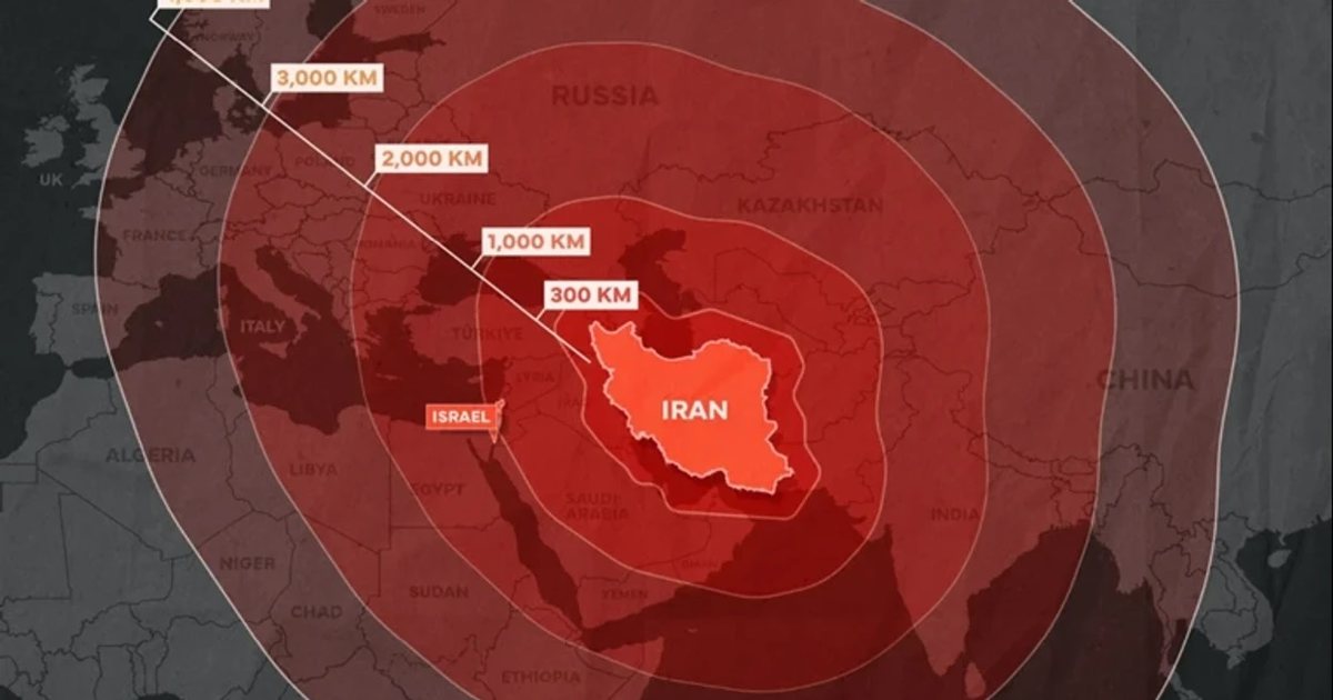 Izraeli publikon hartën  Shikoni sa larg mund të arrijnë raketat e Iranit