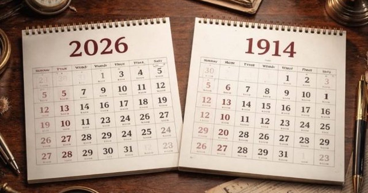 Rastësi apo cikël  2026 ta përputhet plotësisht me kalendarin e 1914 ës
