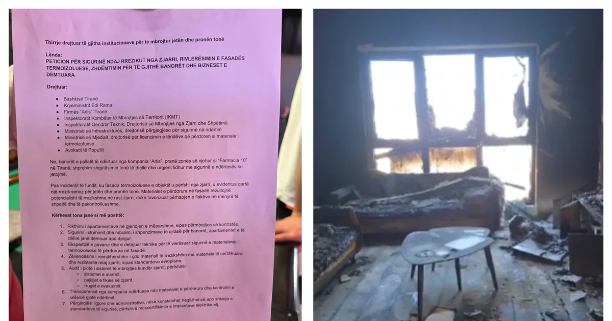 Zjarri te komplelsi  Arlis   banorët e prekur nënshkruajnë një peticion me 10 kërkesa urgjente