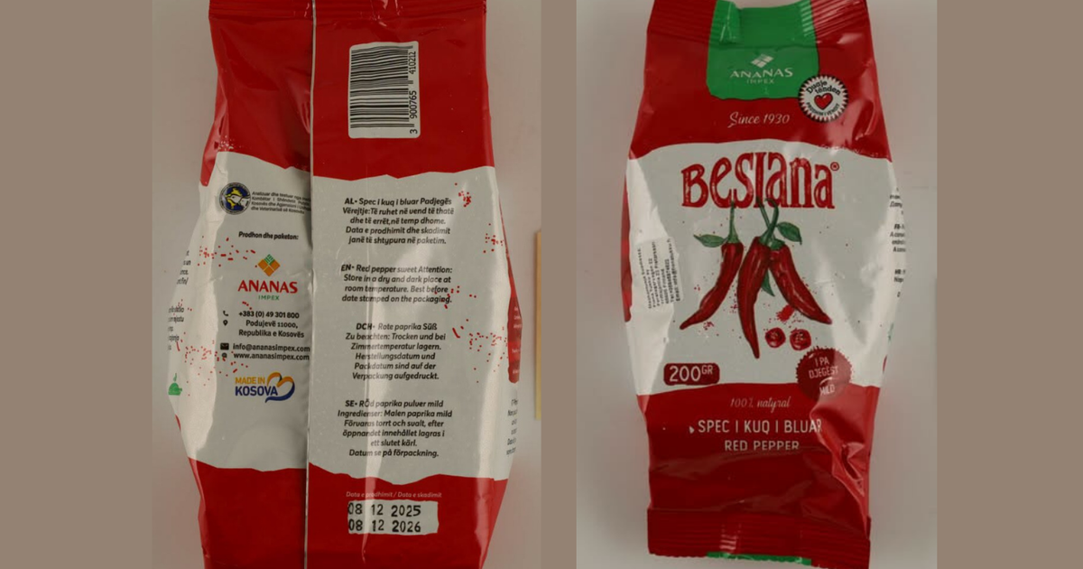 Zbulohet pesticidi  Carbofuran  në specin e kuq të bluar me origjinë nga Kosova