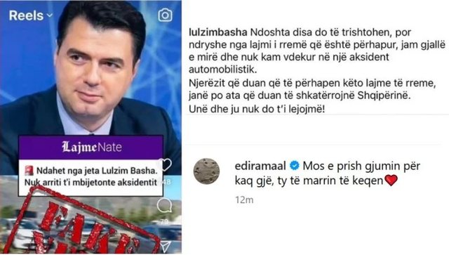 Lajm i rremë për "aksidentin e Lulzim Bashës", reagon