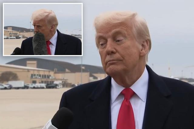Video/ Trumpi goditet me mikrofon në fytyrë, shihni reagimin e tij!