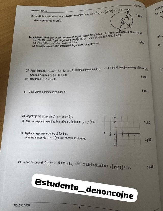 Asnjë ndryshim nga herët e tjera! Teza e Matematikës