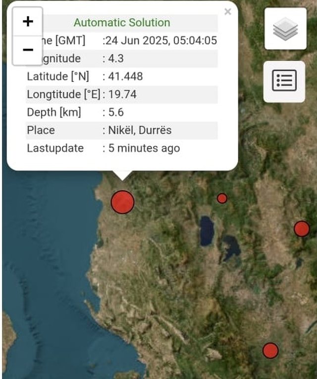 Termet i fortë në Shqipëri, lëkundje në Krujë,