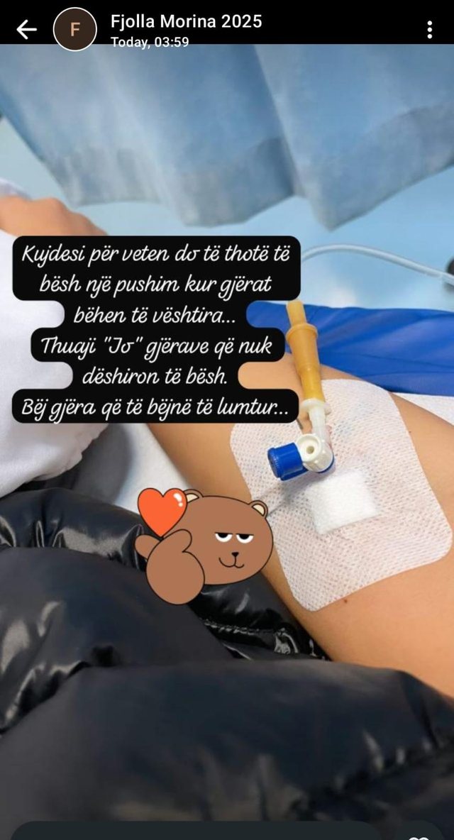 Mori mbidozë ilaçesh, Fjolla Morina përfundon me urgjencë