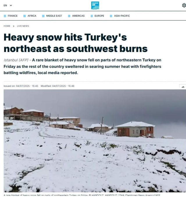 Reshje të dendura bore në Turqi në kulmin e vapës