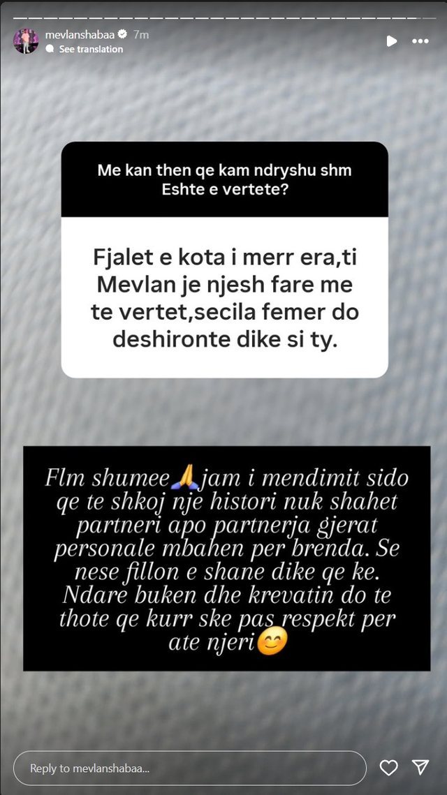 Edhe pasi është bërë baba, Mevlani flet sërish për