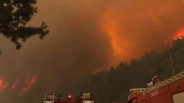 Zjarr i madh në Korinth, flakët dalin jashtë kontrollit,