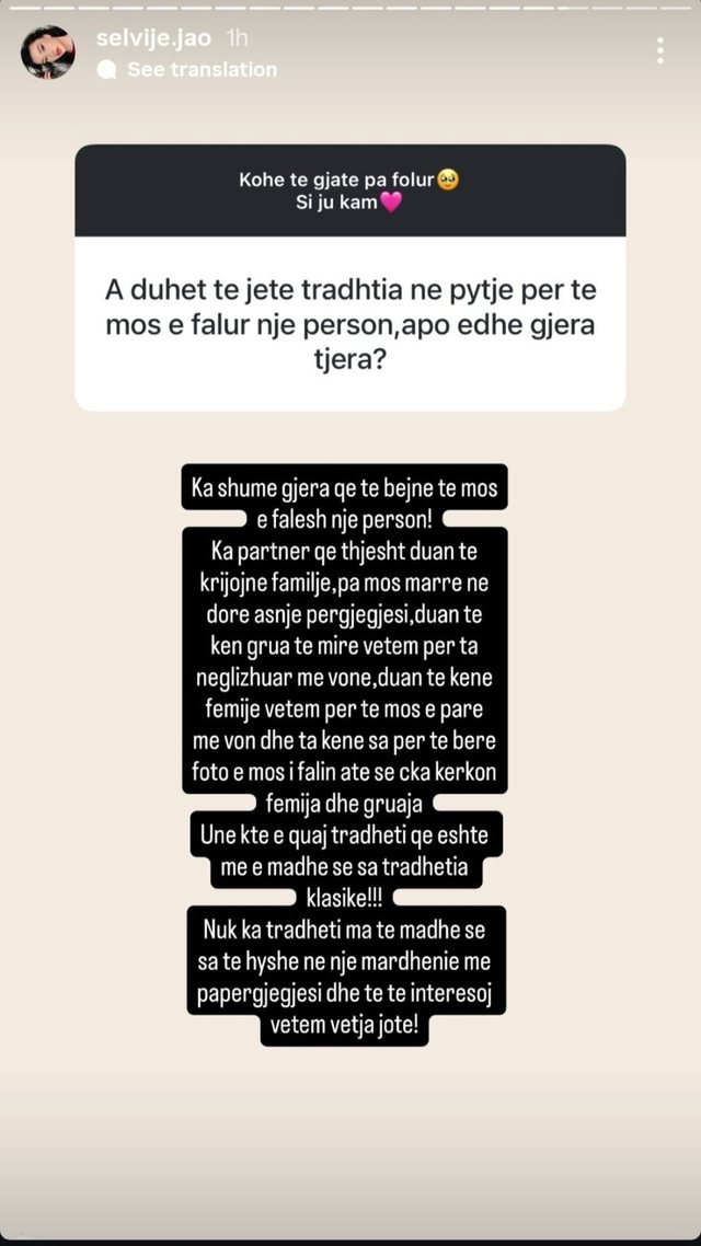 Akuza për egoizëm, Selvija ‘thumbon’ Shpatin: Duan grua e