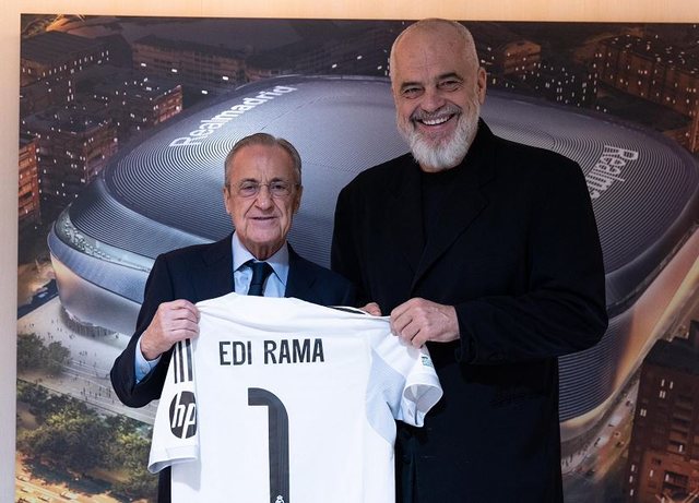 Edi Rama ndjek nga stadiumi Real Madridin me Villarealin, përkrah
