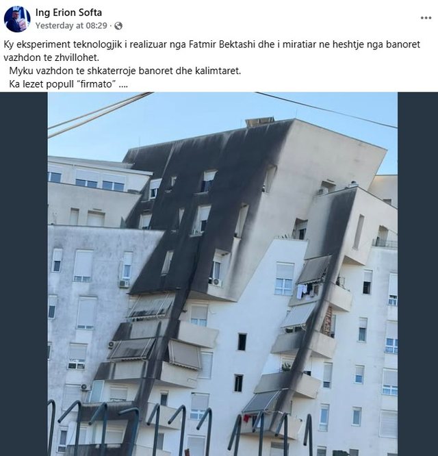 Myku mbulon pallatin e “Kontakt” në Tiranë, inxhinieri