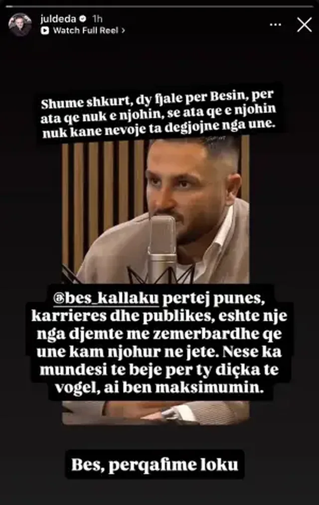 Jul Deda mesazh publik p&euml;r Bes Kallakun pas rr&euml;fimit emocional