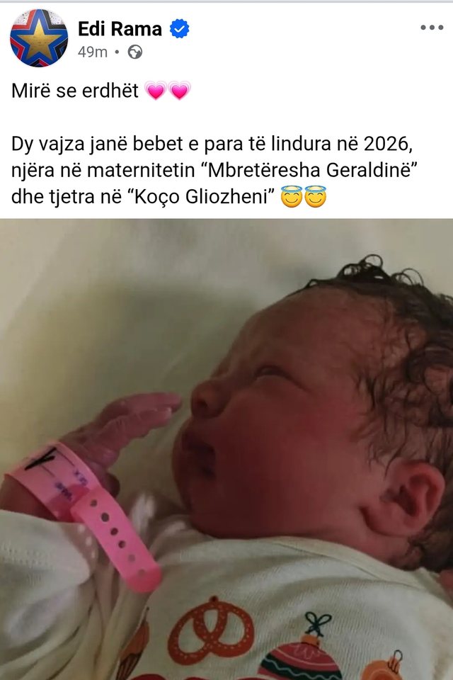 Bebet e para t&euml; 2026! Dy vajza lindin n&euml; maternitetet e Tiran&euml;s