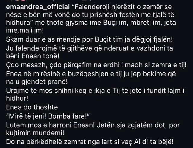 Ema Andrea humbi v&euml;llain e saj binjak, aktorja prek me postimin e