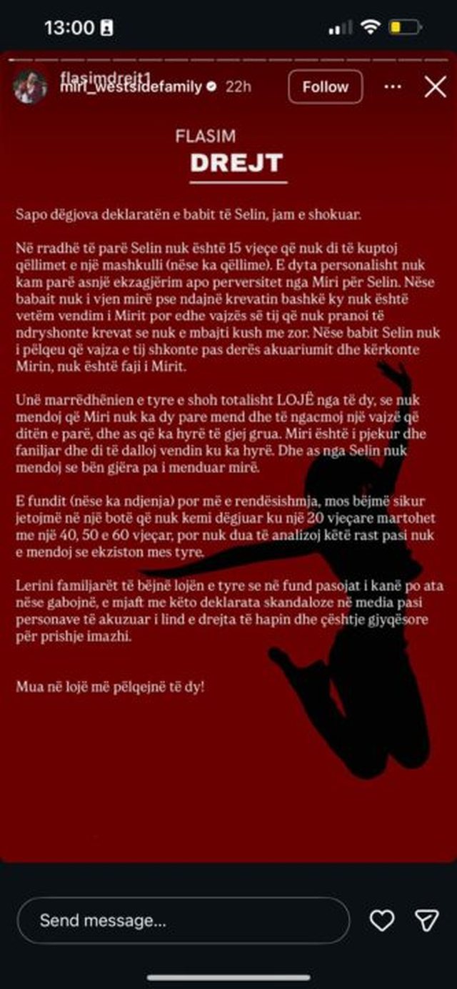 "Pervers"/ Babai i Selin SHPËRTHEU ndaj Mirit, REAGOJNË