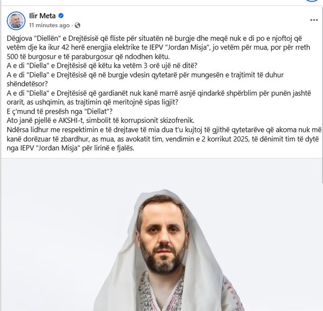 &ldquo;Dje ik&euml;n dritat 42 her&euml;&rdquo;-  Meta tregon kushtet n&euml;