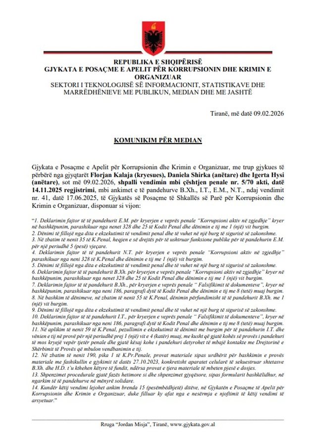 Apeli i GJKKO d&euml;non me burg kryebashkiakun e Rrogozhin&euml;s, Edison