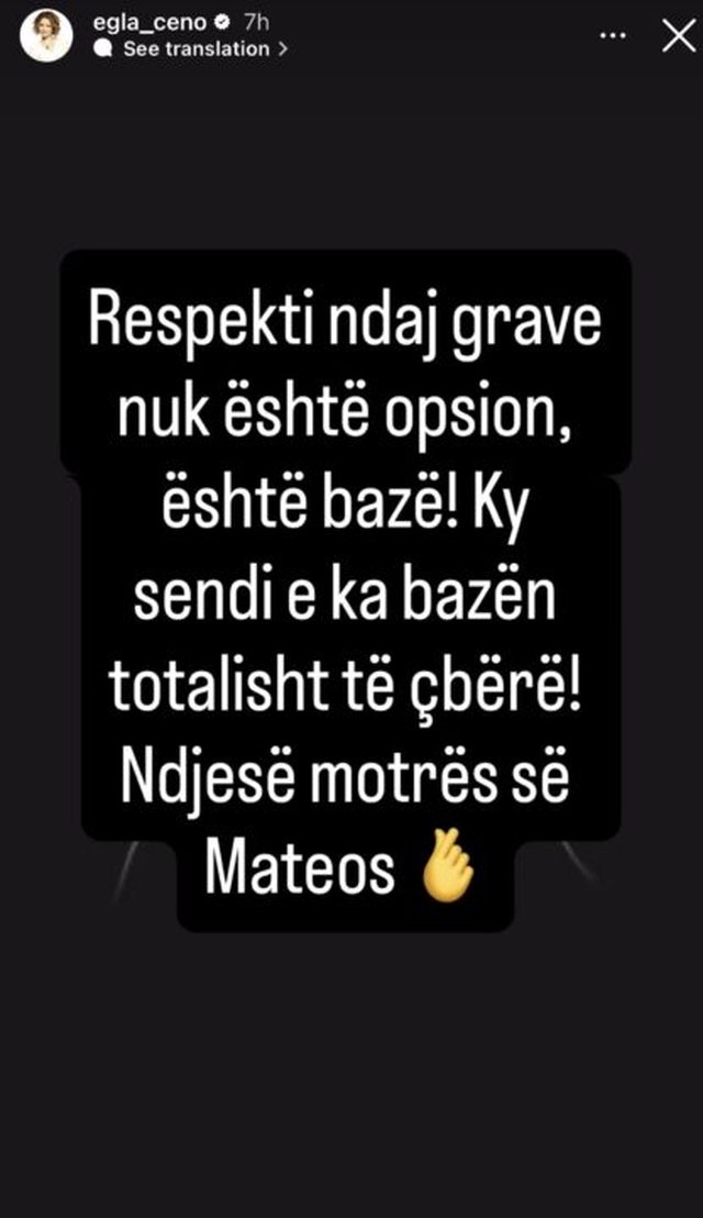 “Ndjesë motrës së Mateos”/ Egla Ceno reagon