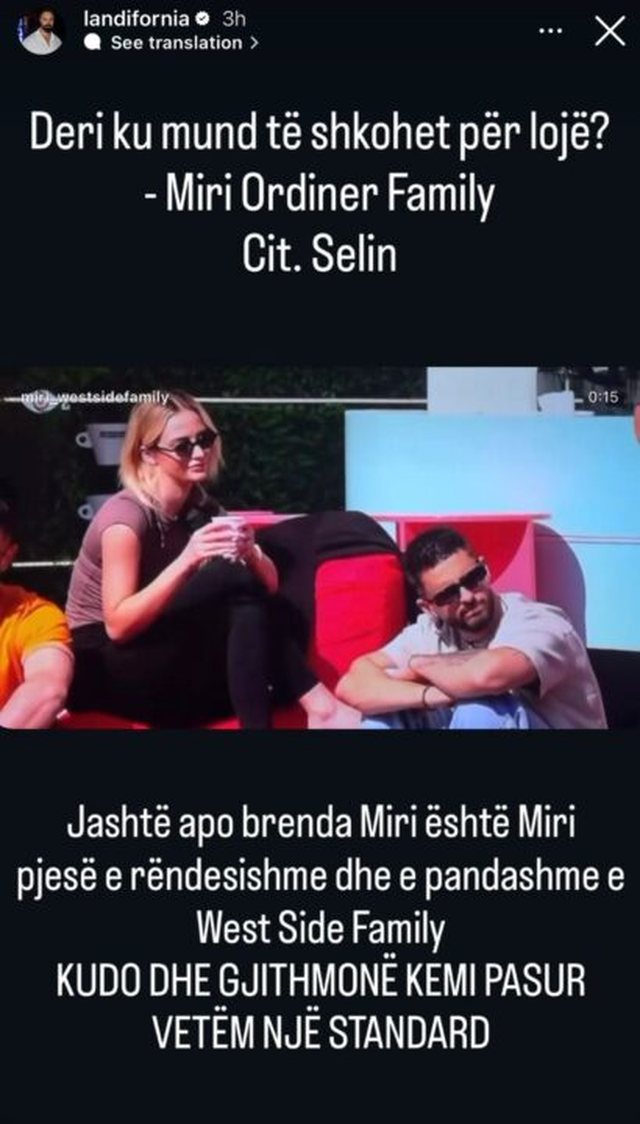 &ldquo;Miri ordiner family&rdquo;, Landi i West Side Family reagon pas