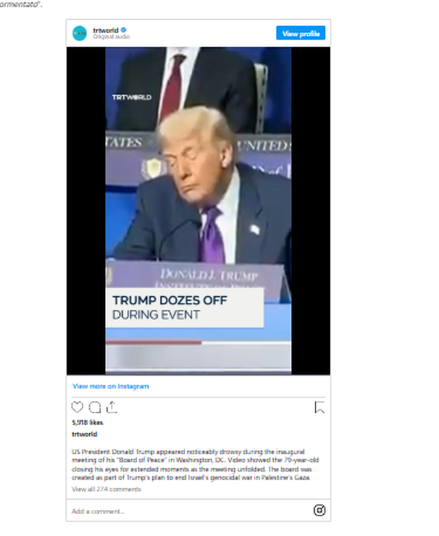 Presidenti Trump bie n&euml; gjum&euml; gjat&euml; takimit t&euml; luft&euml;s,