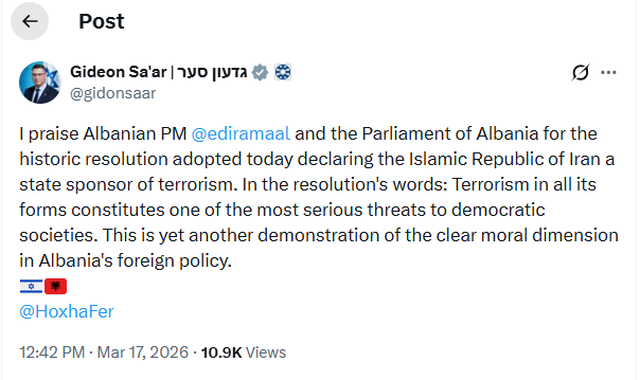 Shqipëria shpalli Iranin shtet financues të terrorizmit, Izraeli: