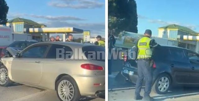 Aksident n&euml; aksin Tiran&euml;-Durr&euml;s, 4 automjete p&euml;rplasen me