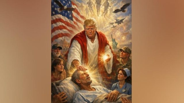 Donald Trump shfaqet si Jezu Krishti në foton e re të krijuar me
