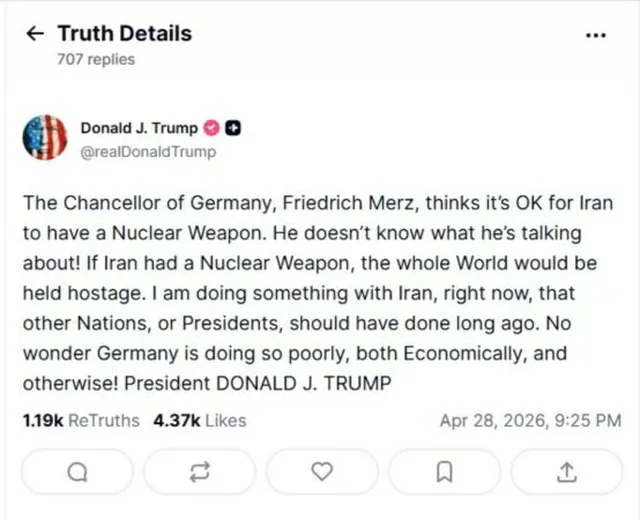 " Ai nuk e di &ccedil;far&euml; flet", Trump sulmon Merz: Nuk