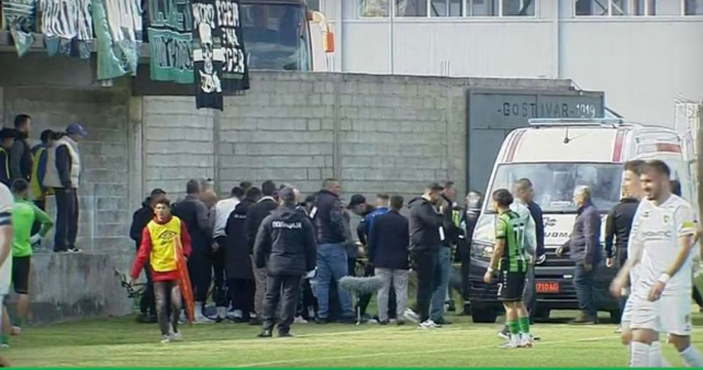 Incident n&euml; ndeshjen mes skuadrave shqiptare, tifozi bie nga tribuna