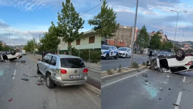 Dy aksidente n&euml; Durr&euml;s, makina p&euml;rmbyset n&euml; rrug&euml;n